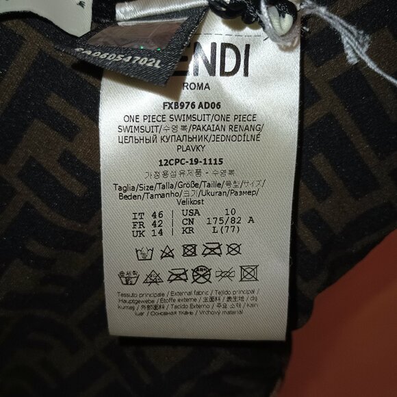 NEW Fendi Reversible Printed Stretch-chenille Swimsuit Dream Garden EU 46 US 10 - Picture 10 of 16